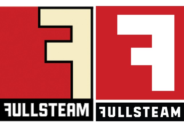 The first logo for Fullsteam was designed in-house in early 2009, and tweaked later in the year. In 2010, it was revamped again to become this current incarnation (pictured right).