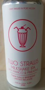 Two Straws Milkshake IPA With Mango & Pineapple
