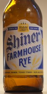 Shiner Birthday Beer 109 - Farmhouse Rye