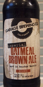 Imperial Oatmeal Brown Ale - Aged in Bourbon Barrels