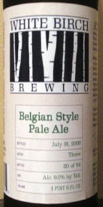 Belgian Style Pale Ale