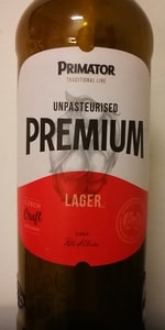 PrimÃ tor Unpasteurized Premium Lager