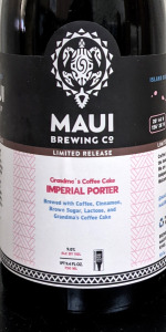 Grandma's Coffee Cake Imperial Porter