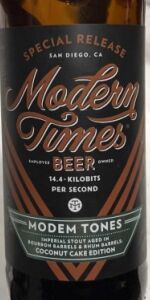 Modem Tones Aged In Bourbon & Rhum Barrels: Coconut Cake Edition
