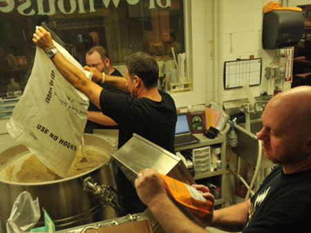 Jason, Todd and Sam brewing Puddin' Wine for Extreme Beer Fest
